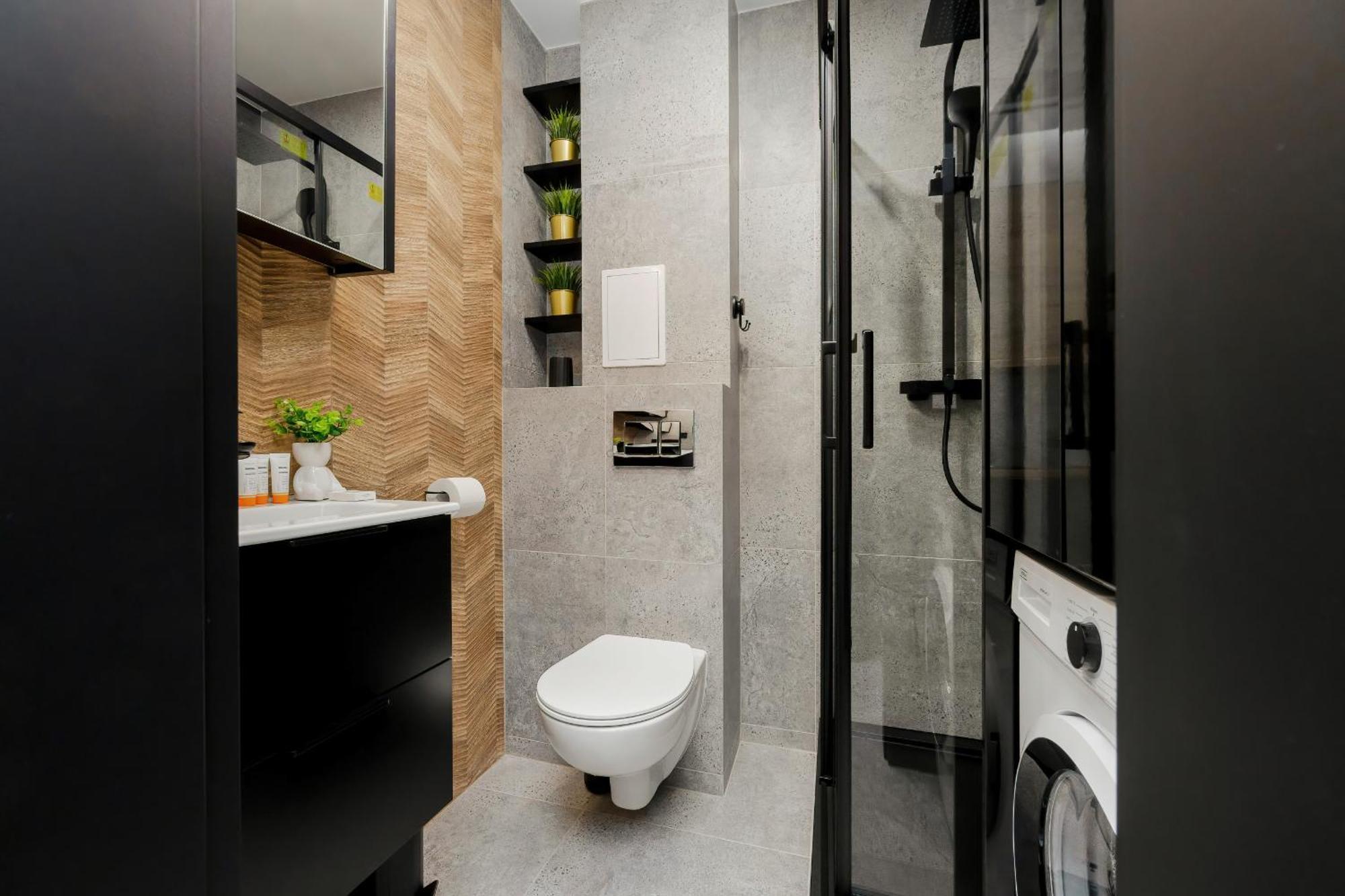 Modern Black & Wooden Apartment Warsaw Near The Airport By Noclegi Renters מראה חיצוני תמונה